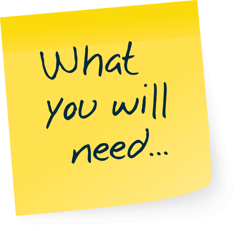 A post-it note with the word A post-it note with the word