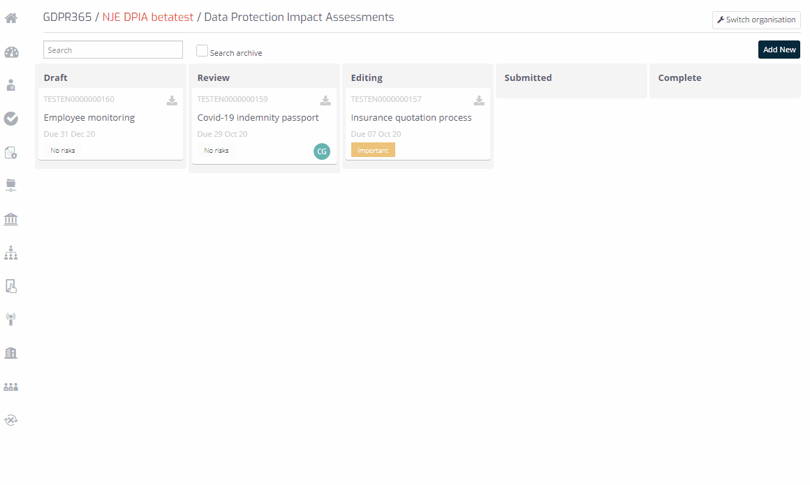 Data protection impact assessment Data protection impact assessment